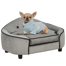 Dog Sofa Bed Small Grey Wooden