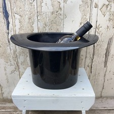 Vintage Nordtek Danish Design Black Top Hat Ice Bucket Wine Cooler