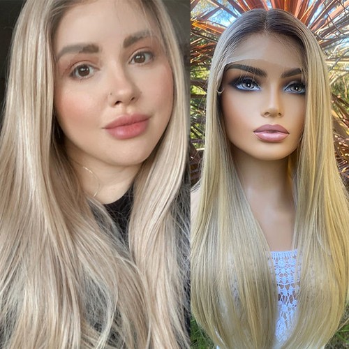 Ombre blonde long straight - ombre,