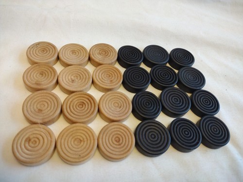 Set wooden draughts pieces - wooden,