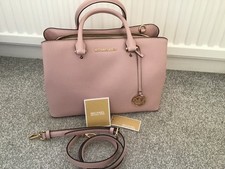 Michael Kors Pale Dusky Pink Leather Handbag/ Crossbody bag,Ex Cond, Authentic.
