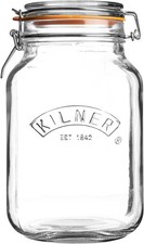 Kilner Square Clip Top Jar 1.5L (1500ml) Airtight Glass for Pickling... 
