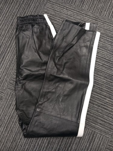 Real leather black trousers - real,