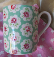 Cath Kidston Provence Rose Mug Churchill Cup Green Floral Bone China 8.5cm VGC