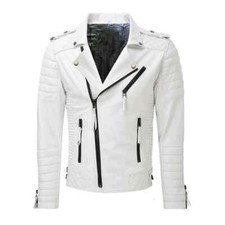 Men’s Stylish Motor Biker Café Racer Handmade Genuine Lambskin Leather Jacket