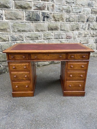 Antique oak 4ft wide pedestal - oak,