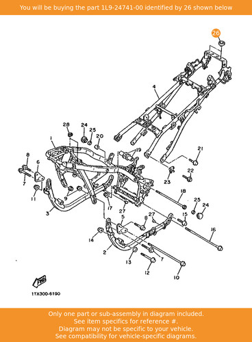 Yamaha pad seat 1l9 24741 - yamaha, 1l9-24741-00