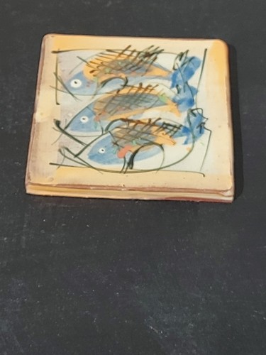 Hand painted fish design tiles - hand,