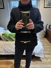 Peter Werth  XL Black Wool Blend Duffle Coat (Does Have Pocket Button Missing)