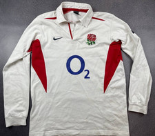 England 2003 2005 Home Rugby Shirt White Nike Vintage Original Men’s L