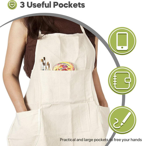 Artist apron with - apron, pockets,