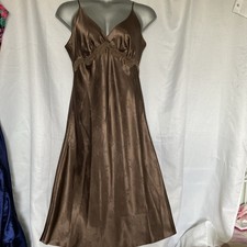 Vtg midi length Brown Silky
