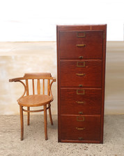 Vintage Solid Oak Filing Cabinet