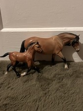 Retired Breyer Mealy Bay Dartmoor Pony & Light Bay Foal