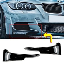 Glossy Black Front Bumper Side Splitter Lip For BMW E92 E93 M-Tech 2006-2009