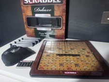 Scrabble Deluxe Board Game Word Game Low Profile Turntable Tile Lock Mattel 2009