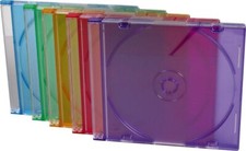 50 x Slim CD Case 5.2 mm Various Colors Slimline Spine Plastic New High Quality