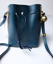 Sophie Hulme Women's Saddle Leather Nano Nelson Bucket Bag NC3 Petrol One Size