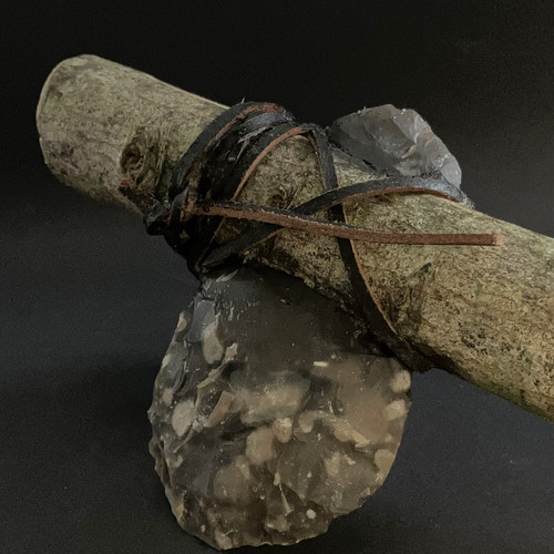 Hafted flint stone axe - flint,