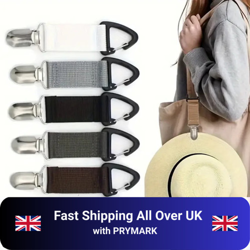Travel straw hat tote - straw, clip