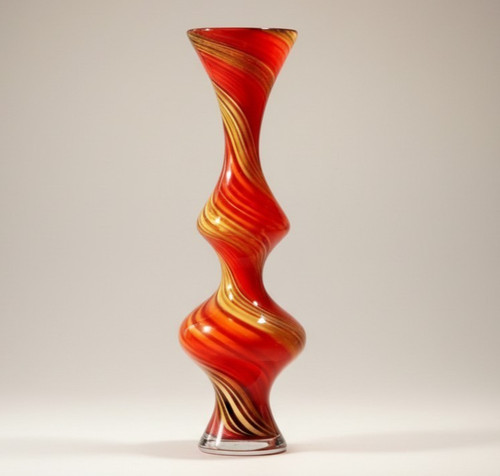 Large art glass - vase, 20"