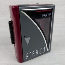 Sanyo MGP14 Red Portable Cassette Player Walkman Tested Working Vintage Retro