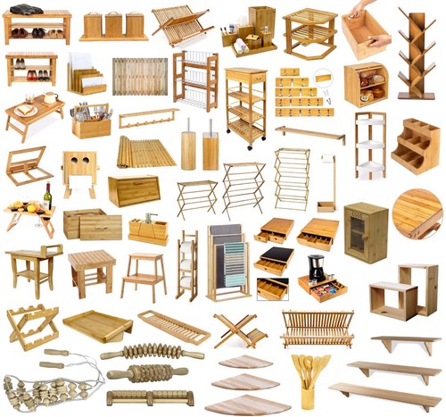 Bamboo wooden kitchen storage - bamboo,
