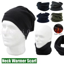 Neck Warmer Fleece Black Cycling Winter Adults Snood Mask Scarf Tube Face Unisex