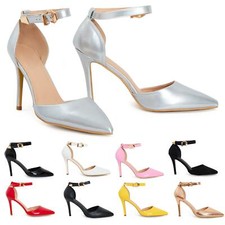 Womens Mens Drag Queen Crossdresser High Buckle Heel Pointy Shoes Plus size 9-12