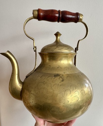 Vintage brass large - vintage, engraved