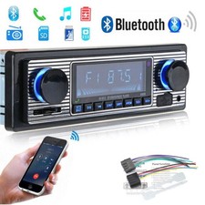 Retro Car Radio Bluetooth Handsfree USB FM AUX MP3 1 DIN Vintage DE