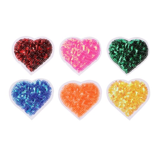 6pcs heart shaped - 6pcs, sequined