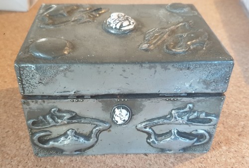 Antique pewter tea caddy - caddy, art