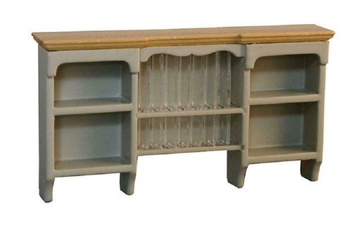 Dolls house grey pine wall - grey,