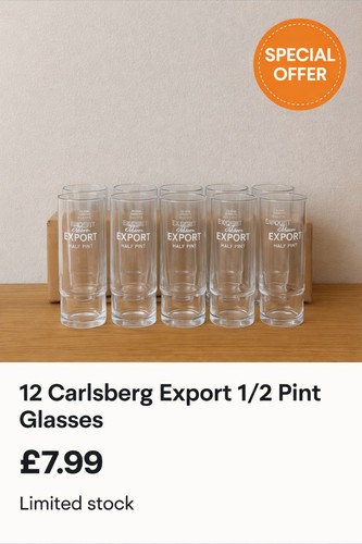 Carlsberg half pint - half, glasses