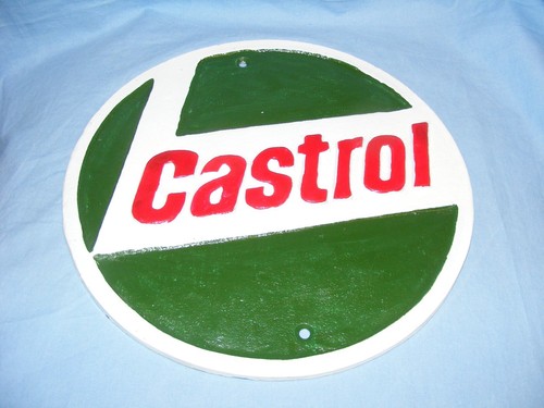 Castrol oil sign cast - cast, iron