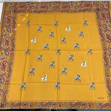 Gucci large scarf SILK yellow 82cm × 87cm From Japan