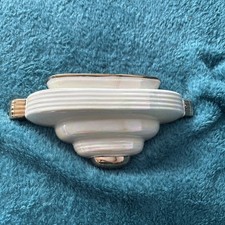Sadler Pottery Vintage Wall Pocket Ceramic ivory Lustreware Art Deco Style Vase