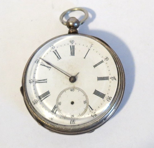 Antique swiss silver pocket - antique,