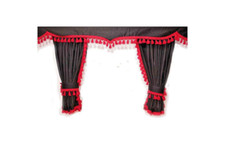 LARGE BLACK CURTAINS WITH RED