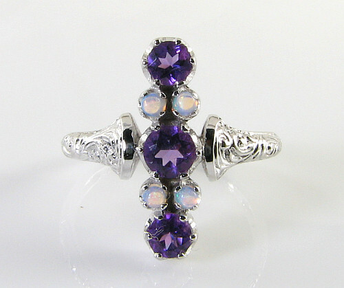 9ct white gold amethyst - ,