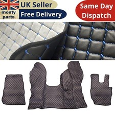 Black Engine Cover +Eco Leather Floor Mats for DAF CF EURO 6 2013 -2021 AUTO RHD