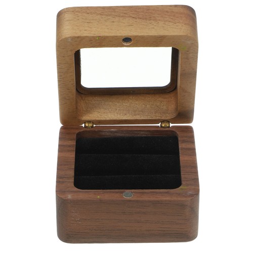 Wooden double ring box square - ring,
