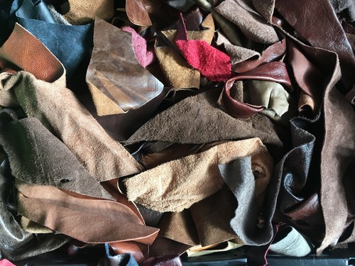 Leather hide offcuts - leather, scrap