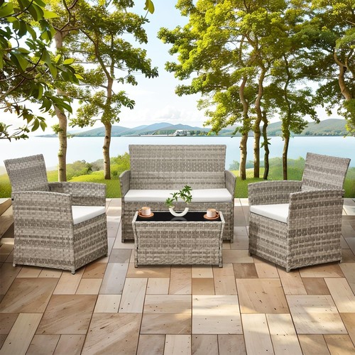 Piece grey rattan garden - 4,