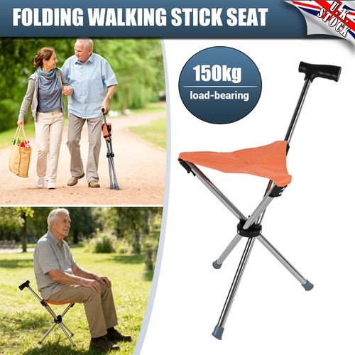Folding walking stick seat - folding,