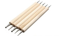 5Pcs Double Ended Wooden Dotting Tool Nail Art Pen Embossing Pen Rhinestones 