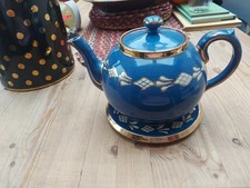Teapot and Stand 1930's Blue