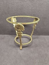 Vintage 5" Wide & Tall Ornate Solid Brass Sphere Crystal Ball Orb Holder Stand