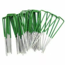 50x Green Artificial Grass Turf U Pins Galvanised Metal Pegs Staples Weed Garden